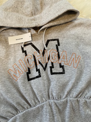 Urban Outfitters grauer Michigan Hoodie zum Schnüren Größe Large neu mit Etikett - Bild 3 von 9