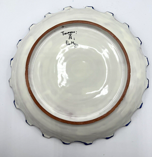 Talavera Mexican Pottery Plate 10.5" Fancy Edge Hand Painted Plate - Picture 2 of 3