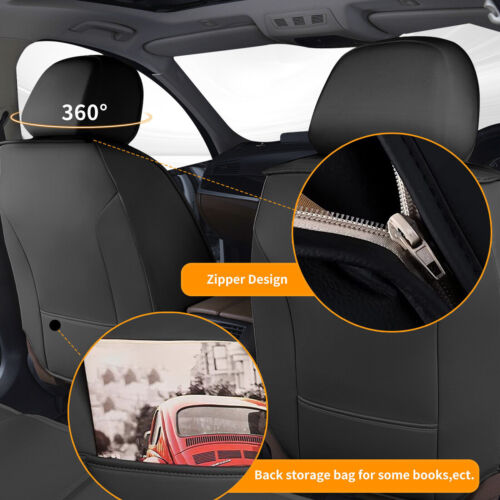 For GMC Sierra 1500 2011-2024 Car 2-Seat Covers Front Row Cushion Pad PU Leather - Picture 3 of 7