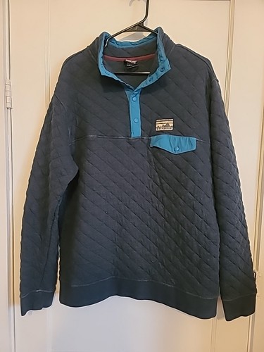 PATAGONIA 40th Anniversary Diamond Quilt Pullover Blue Cotton Mens Large RARE - Picture 1 of 18