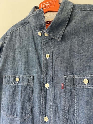 Levi’s Chambray Shirt XL US Navy Deck Tab Collar Triple Stitch Seams 2013 LNWOT - Imagen 2 de 24