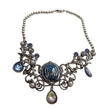 Disney Store Princess Cinderella Necklace Cosplay Pumpkin Coach Blue Enamel