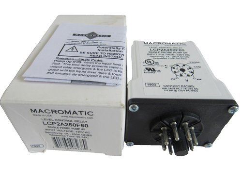 NEW MACROMATIC LCP2A250F60 LEVEL CONTROL RELAY 120V - Picture 3 of 6