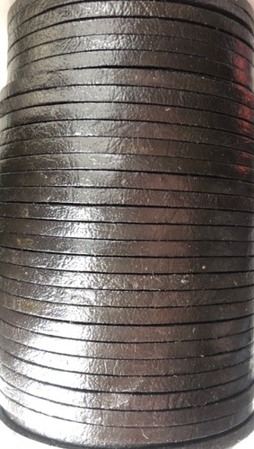 Tanga de cuero artesanal de joyería real plana de 3 mm cuerda encaje 100 % genuino  - Imagen 5 de 16