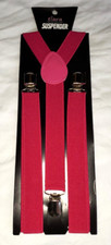 Suspenders Men Or Women Y-Shape Back Clip On Elastic Adjust Magenta Color
