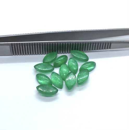 Piedras preciosas sueltas AAA de cuarzo esmeralda natural marquesa espalda plana para hacer joyas - Imagen 9 de 24