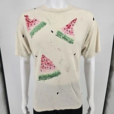 Vintage 1990s Screen Stars Best Watermelon Print Single Stitch T-Shirt (L/XL)