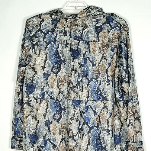 Women Sz 3X Reptile Print Shift Dress Collar L/S Career Office Pullover Knee - Picture 7 of 8