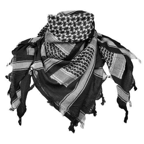 Scarf Combat Army Style Camping Sport Neck Warmer Keffiyeh Shemagh White Black - 第 5/5 張圖片