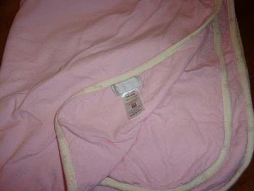 DISNEY WINNIE POOH ? flowers ivory cream edge BABY BLANKET classic pink
