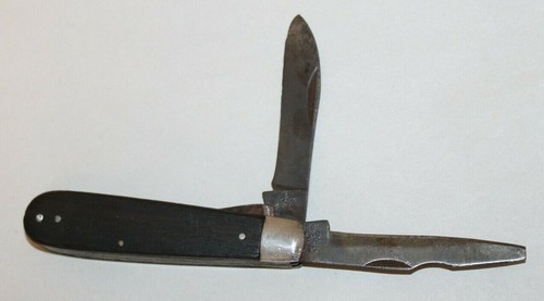 VINTAGE SABRE ELECTRICIAN'S KNIFE JAPAN WOOD HANDLE 635