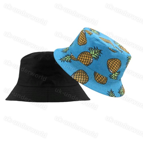 Adults Bucket Hat Mens Ladies Reversible Festival Fishing Sun Summer Bush Cap - Picture 18 of 27