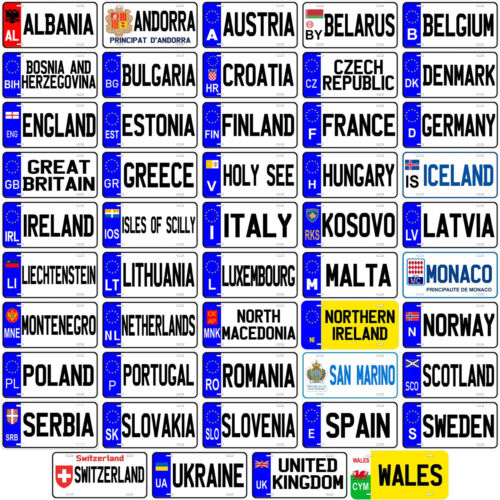 Europe Countries US Size Any Name Personalized Novelty Car License Plate - Picture 2 of 54