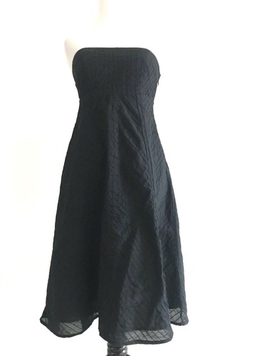 Gap Damen Trägerloses Kleid Größe 2 Schwarz Fit Flare Empire-Taille 100 % Baumwolle - Bild 1 von 9