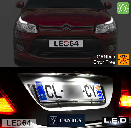 4 ampoules à LED feux de position + éclairage de plaque blanc pour Citroën C4 - Imagen 1 de 3
