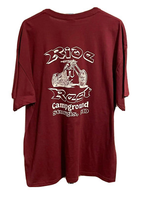 Sturgis S.D. Bike Week 2006 Ride & Rest Campground DarkRed Men's T-Shirt Size XL