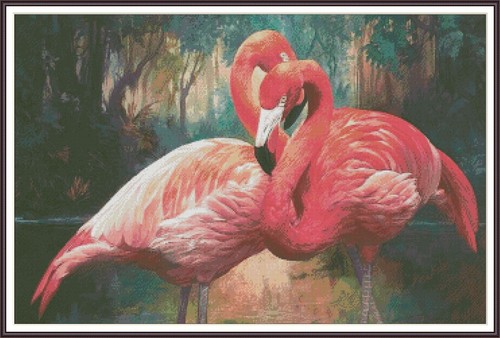 Pink Flamingos 238 Chart Counted Cross Stitch Pattern - Bild 2 von 5