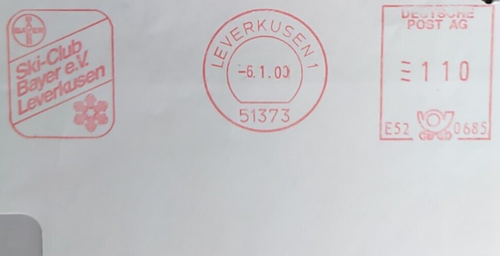 51373 Leverkusen 1 , BAYER, Ski-Club Bayer e.V. AFS 6.1.00 E52 0685 - Bild 2 von 3