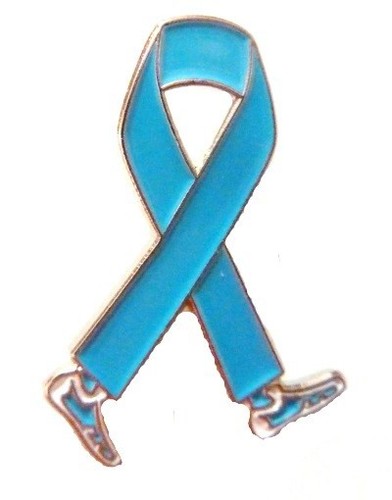 Pin azul claro para concienciar sobre el cáncer piernas para caminar cinta gorra sombrero solapa tac causas - Imagen 2 de 6