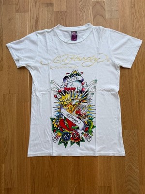 Ed Hardy by Christian Audigier T-Shirt weiß Größe M