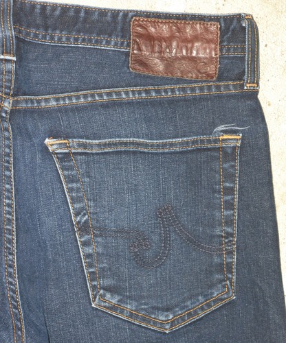 AG ADRIANO GOLDSCHMIED Protege Straight Jeans Men Size 33 X 28 Dark Blue+Stretch - Picture 3 of 9