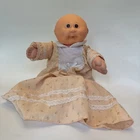 1985 CABBAGE PATCH Preemie Doll - Bald - Brown Eyes - Dimples - Peach CPK Gown
