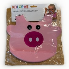 Kolorae Animal Friends Silicone Bib-cartoon Piggy Face Pink.