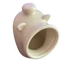 Salt Cellar Pig Shaped Cream w/ Brown Speckle Ceramic Cooking Farmhouse Boho
