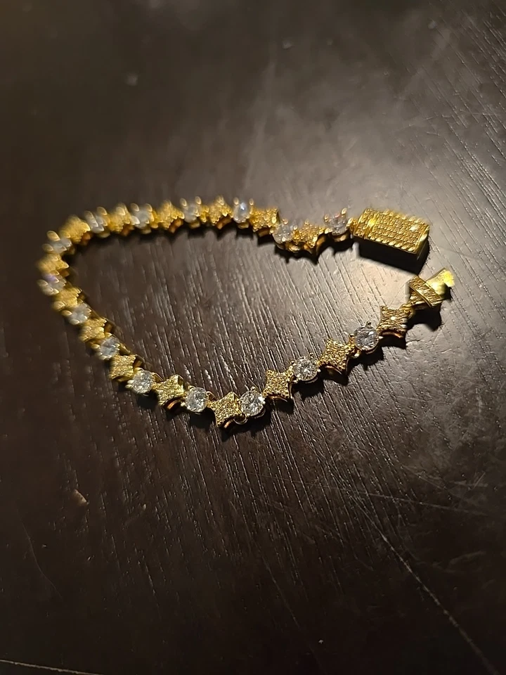 7” 4mm  gold over sterling silver tennis bracelet - Image 3 of 4