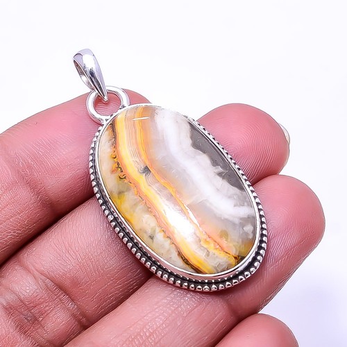 Colgante Bumble Bee Jaspe - Indonesia Plata de Ley 925 Bali 1.95" P6