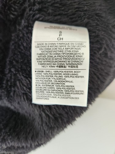 Gilet imbottito Banana Republic donna piccolo nero foderato in pile zip tasche caldo - Foto 8 di 13