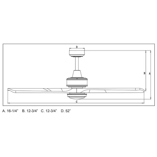 Curtiss 1-Light Ceiling Fan in Mid-Century Modern Style 16.25 Inches Tall and 52 - Picture 2 of 11