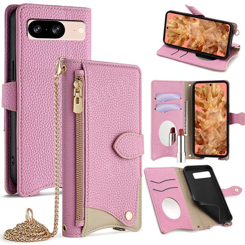 For Google Pixel 9 8 Pro/7A/6A Crossbody Magnetic Wallet Leather Flip Stand Case - Picture 2 of 92