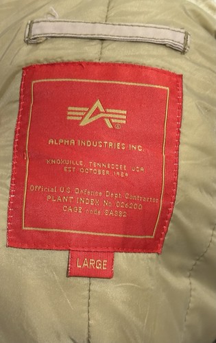 Alpha Industries Beige Parka Jacke Mantel Fell Kapuze Typ N-3B Army Herren Large - Bild 10 von 10