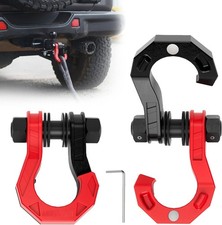 3/4" D Ring Separate Shackles, 44,000lbs Break Strength Easy Open BlackRed