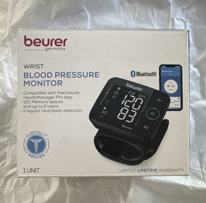 Beurer BC 54 Wrist Blood Pressure Monitor Bluetooth LCD Clinically Proven Black