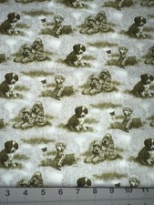 Dog Print Cotton Fabric 41" Wide x 22"L , Giordano Studios, Sewing Crafts