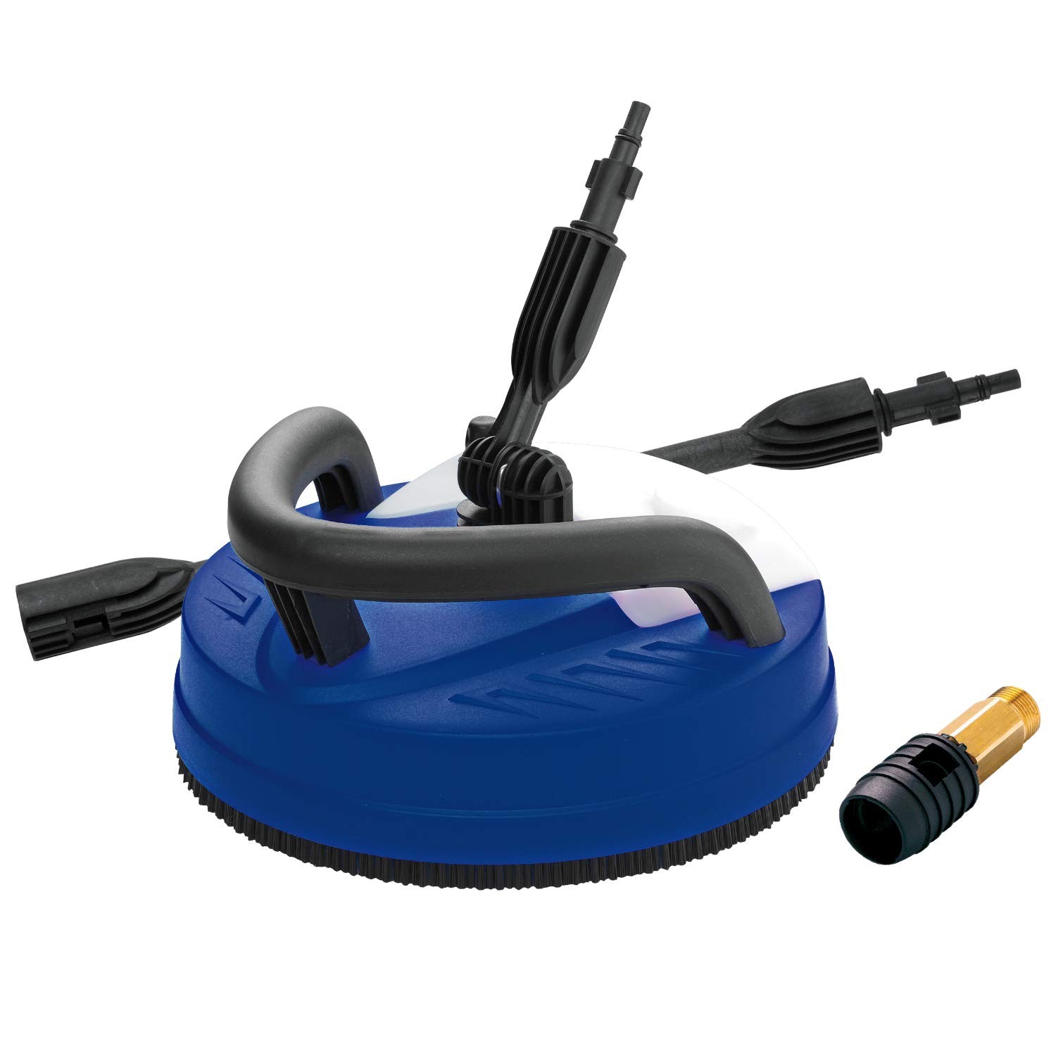 Accessoire de lavage pour nettoyeur bleu et brosse terrasse ronde