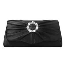 Womens Evening Bag Sparkly Bow Rhinestone Clutch Purses for Women Wedding Black