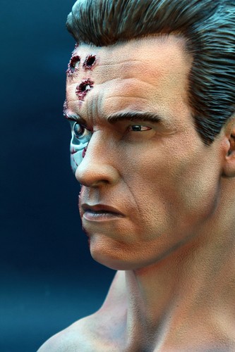 Terminator Kopf T-800 Buste 1:1 Lebensgroß 1:2 Figuren Arnold Schwarzenegger Ita - Picture 13 of 16