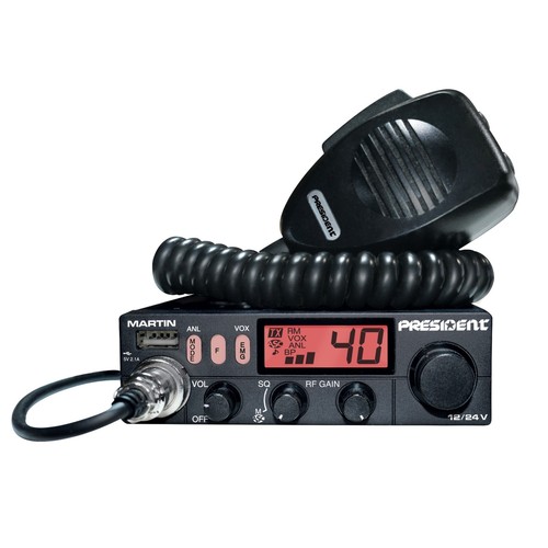Station de radio CB President MARTIN ASC, Roger Beep, Scan, Filtre ANL, 4W, 12V - Zdjęcie 2 z 8