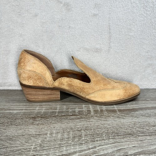 Lucky Brand Mahzan Leather Shootie Tan Suede Ankle Bootie Western Size 10 (read) - Picture 2 of 8