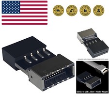 USB 2.0 to USB 3.2 Gen 1 Header Adapter Front Panel Connector Motherboard 9Pi...