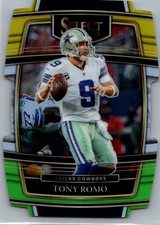 2021 Panini Select #42 Tony Romo Red and Yellow Prizm Die Cut
