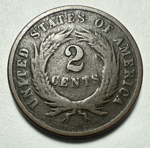 1865 Two Cent 2C US Coin