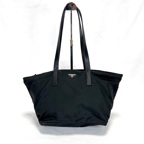 PRADA Handtasche Beuteltasche Handtasche Logo Nylon echt schwarz - Bild 1 von 24