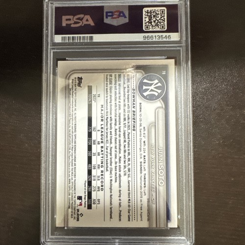 2024 BOWMAN MEGA BOX CHROME #78 JUAN SOTO ORANGE REFRACTOR #/25 PSA 9 NY METS - Picture 3 of 3