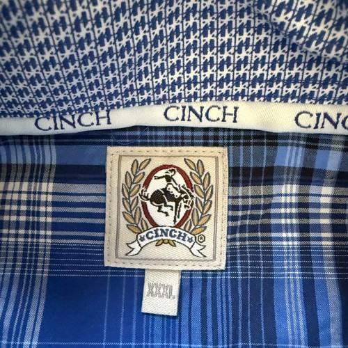 Cinch Shirt Mens 3XL Blue Black Plaid Flip Cuff Western Cowboy Rodeo MTW104927 - Picture 2 of 11