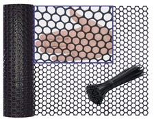 Plastic Chicken Wire Fence 16x10FT Hex Mesh with 100 Straps Poultry Netting