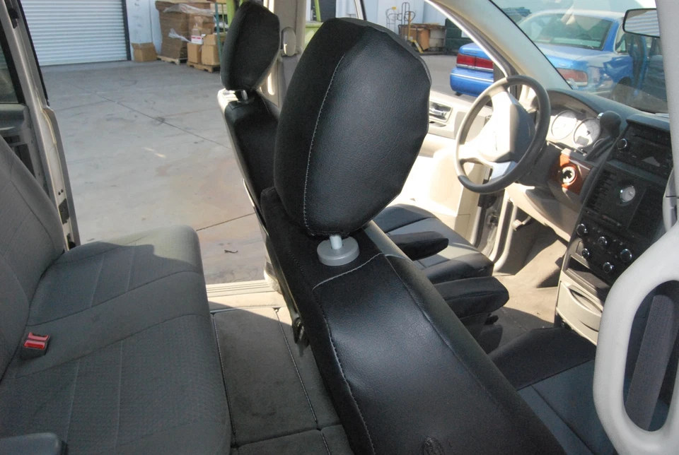 for CHRYSLER TOWN & COUNTRY S.LEATHER CUSTOM FIT FRONT SEAT COVERS 13 COLORS - Image 3 of 4